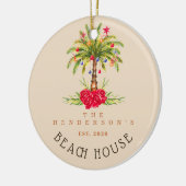 Beach House Palm tree Christmas decor Vacation Keramisch Ornament (Links)
