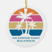 Beach House Palm Tree Cute Tropical Island - Aange Keramisch Ornament (Voorkant)