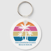 Beach House Palm Tree Cute Tropical Island - Aange Sleutelhanger (Voorkant)
