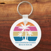 Beach House Palm Tree Cute Tropical Island - Aange Sleutelhanger (Voorkant)