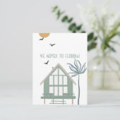 Beach House Palm Tree verplaatst naar Florida Aankondigingskaart (Staand voorkant)