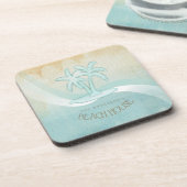 Beach House Palm Trees Aqua ID623 Bier Onderzetter (Linkerzijde)