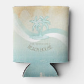 Beach House Palm Trees Aqua ID623 Blikjeskoeler (Voorkant)