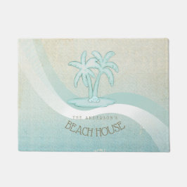 Beach House Palm Trees Aqua ID623 Deurmat