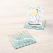 Beach House Palm Trees Aqua ID623 Kartonnen Onderzetters (Insitu)