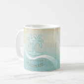 Beach House Palm Trees Aqua ID623 Koffiemok (Voorkant links)
