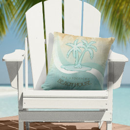 Beach House Palm Trees Aqua ID623 Kussen