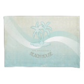 Beach House Palm Trees Aqua ID623 Kussensloop (Voorkant)