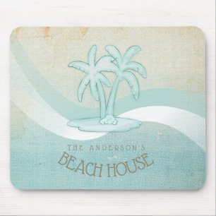 Beach House Palm Trees Aqua ID623 Muismat