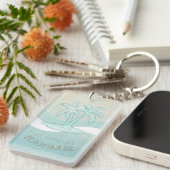 Beach House Palm Trees Aqua ID623 Sleutelhanger (Voorkant Rechts)