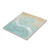 Beach House Palm Trees Aqua ID623 Tegeltje (Zijkant)