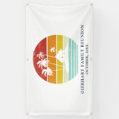Beach House Palm Trees Familie Reünie Custom Spandoek (Verticaal)