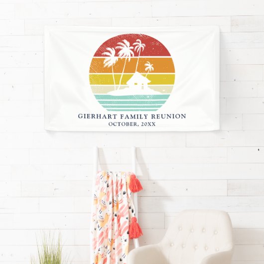 Beach House Palm Trees Family Reunion Nautical Spandoek (Insitu)