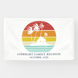Beach House Palm Trees Family Reunion Nautical Spandoek