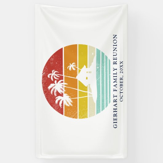 Beach House Palm Trees Family Reunion Nautical Spandoek (Verticaal)