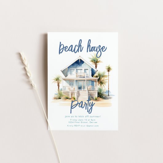 Beach House Party Uitnodigen Kaart