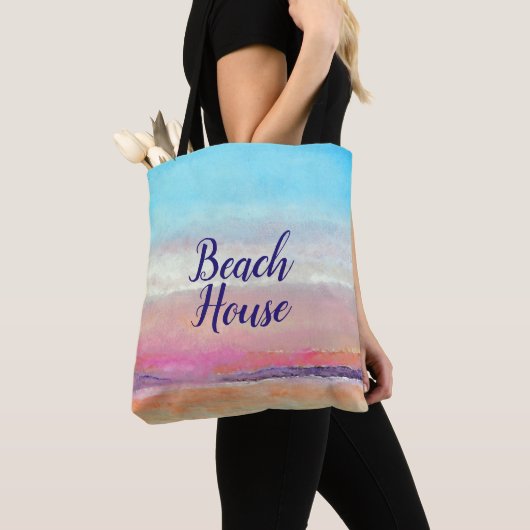 Beach House Pastel Sunset Tas (Dichtbij)