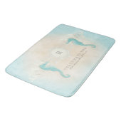 Beach House Personalized Bathroom Seahorse Ocean Badmat (Gekanteld)