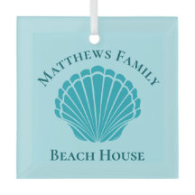 Beach House Personalized Keepomwille Blue Seashell