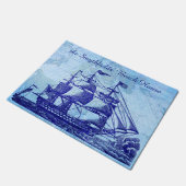 Beach House Personalized Nautical Sailing Ship Deurmat (Schuin)