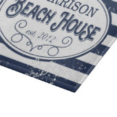 Beach House Personalized Navy and White Snijplank (Hoek)