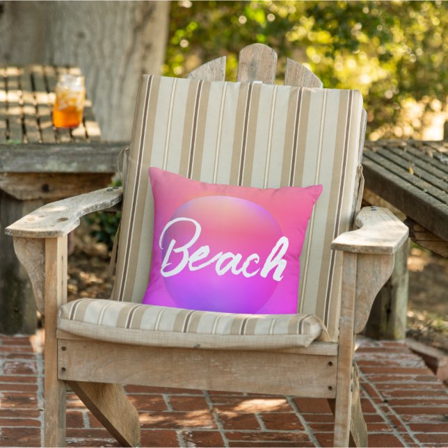 Beach House Pink Ombre Buitenkussen (Stoel)