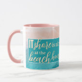 Beach House Pun Elegant Script Aangepaste familien Mok (Links)