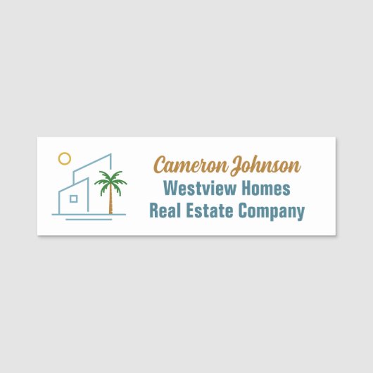 Beach House Real Estate Company Custom Realtor Naamplaatje (Voorkant)