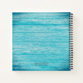 Beach House Rental Blue Wood Seashells Notitieboek (Achterkant)