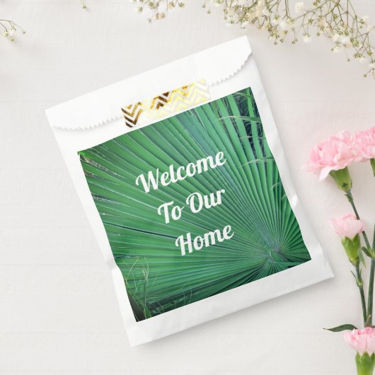 Beach House Rental Tropical Leaf Guest Welkom Bedankzakje (Gezegeld)