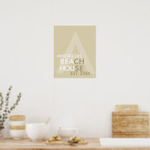 Beach House Retro Modern minimalist - op maat gema Poster (Keuken)