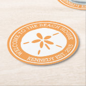 Beach House Ronde Kartonnen Onderzetter (Gebogen)