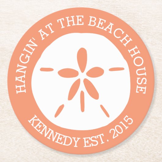 Beach House Ronde Kartonnen Onderzetter (Voorkant)