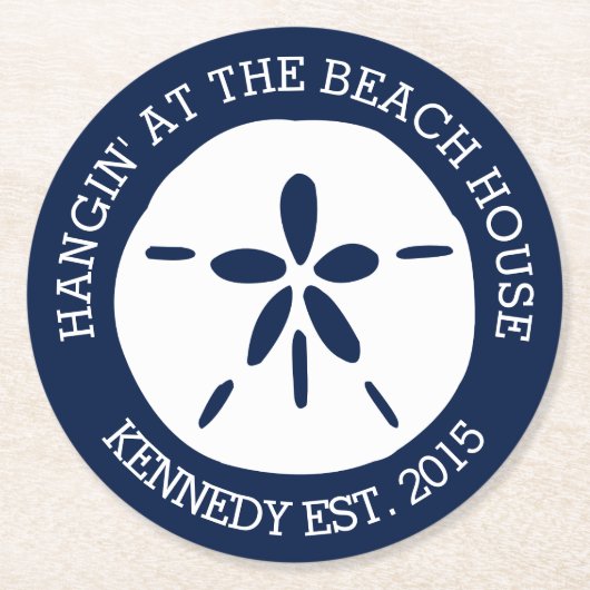 Beach House Ronde Kartonnen Onderzetter (Voorkant)