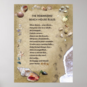 Beach House Rules (aanpasbaar) Poster