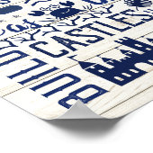 Beach House Rules Blue Coastal Personal Family Poster (Hoek)