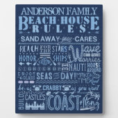Beach House Rules Coastal Blue Custom Name Fotoplaat (Voorkant)