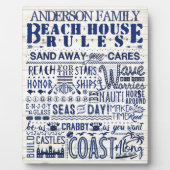 Beach House Rules Coastal Blue Personated Family Fotoplaat (Voorkant)