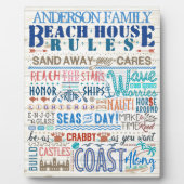 Beach House Rules Family Sign | Aangepast vermogen Fotoplaat (Voorkant)