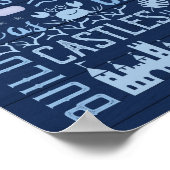 Beach House Rules Navy Blue Coastal Custom Family Poster (Hoek)