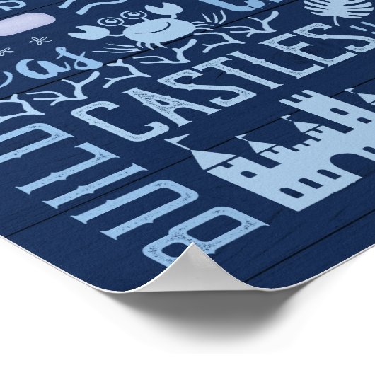 Beach House Rules Navy Blue Coastal Custom Family Poster (Hoek)