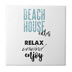 Beach House Rules Relax Decor Tegeltje