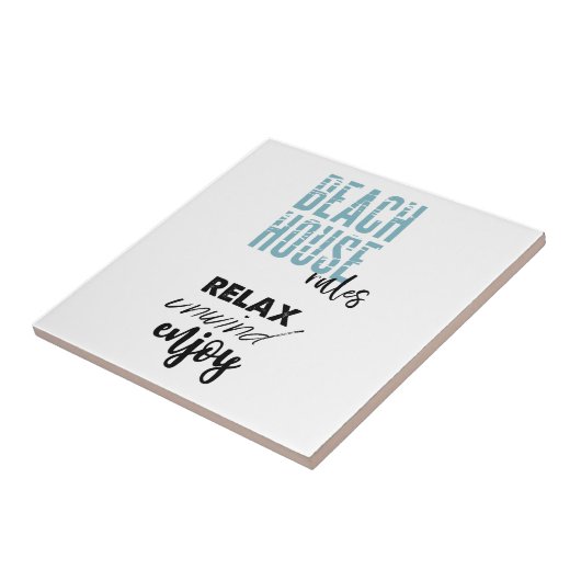 Beach House Rules Relax Decor Tegeltje (Zijkant)