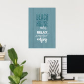 Beach House Rules Relax Unwind | POSTER (Thuiskantoor)