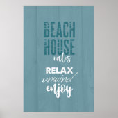 Beach House Rules Relax Unwind | POSTER (Voorkant)