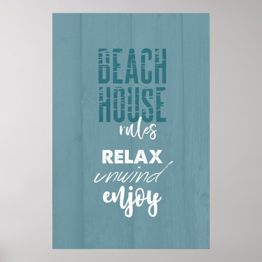 Beach House Rules Relax Unwind | POSTER (Voorkant)