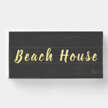 Beach House Rustic Yellow Black Trendy Cool