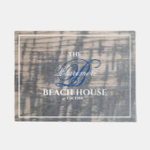 Beach House Rustisch houtaffect Witte naam Blauw Deurmat (Voorkant)