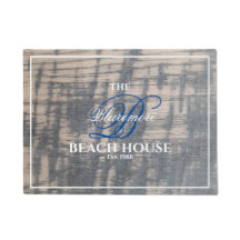 Beach House Rustisch houtaffect Witte naam Blauw