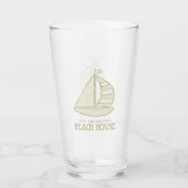 Beach House Sailboat Gold ID623 Glas (Achterkant)